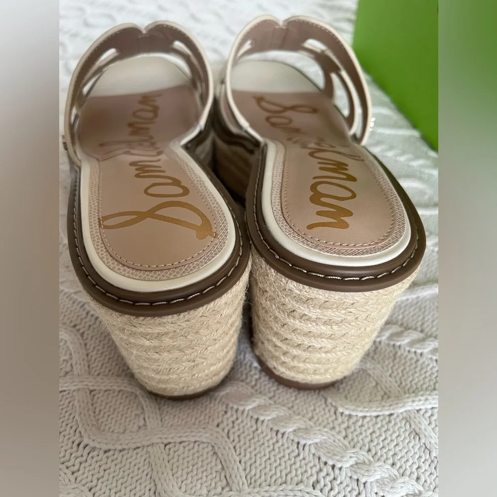 Sam Edelman Ivory Wedge Platform Slides Designer Women’s Size 9.5 - Picture 3 of 13
